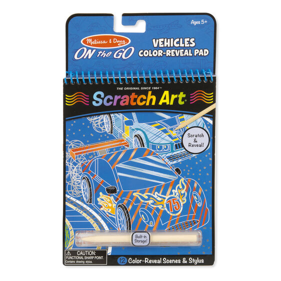 Scratch Art - Vehicles Color-Reveal Pad - ON the GO Travel Activity