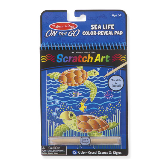 Scratch Art - Sea Life Color-Reveal Pad - ON the GO Travel Activity