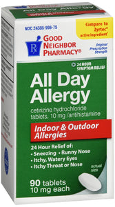 Good Neighbor Pharmacy Cetirizine 10mg (Generic Zyrtec) 90ct