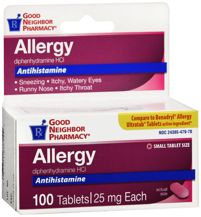 Good Neighbor Pharmacy Diphenhydramine 25mg (Generic Benadryl) 100ct
